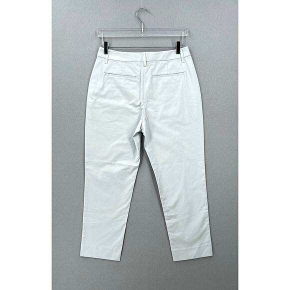 WILDFANG The Ace Crop Pant Womens 6 Light Gray High Rise Cotton Tapered Chino - Picture 2 of 16